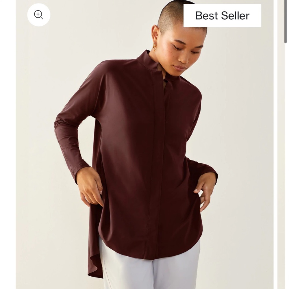 Aday Something Borrowed Shirt in Merlot